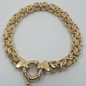 14K Gold over Sterling Silver Byzantine Link Bracelet.